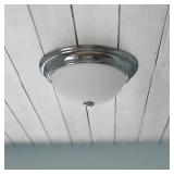 13in 2Light Flush Mount Light with Alabaster Glass