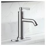 Handle Bathroom Sink Faucet/Drain with Deck Plate