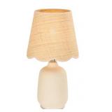 18.90 in. Cream Table Lamp with Rattan Lace Shade