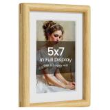 5x7 Picture Frame Oak Wood/Real Tempered Glass