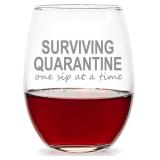 One Sip At A Time Stemless 15 Ounce Wine Glass