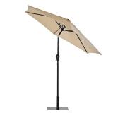7.5-ft Steel Tan Push-button Tilt Market Umbrella