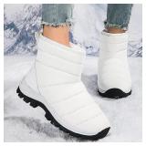 Waterproof Warm Slip-on Snow Boots-Size: 8