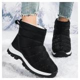Waterproof Warm Slip-on Snow Boots-Size: 9