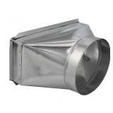 8-in 30 Gauge Galvanized steel register Duct boot