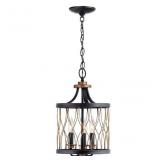 3 Light Black/Gold Hanging Pendant Light