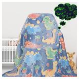 Dinosaur Glow in the Dark Blanket for Kids,40'x50'
