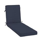 NavyMadera Linen Patio chaise lounge chair cushion