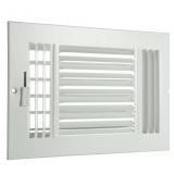 10x6-in 3way Steel White Sidewall/Ceiling Register