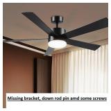 52-in Ceiling Fan/Light and Remote Control/5 Blade