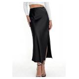 Women's Satin Skirt Silk -Size:Medium