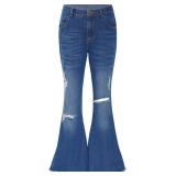 Kids Girls High Waist Distressed Bell Size Medium