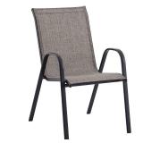 Stationary Dining Chair with Tan Sling Seat