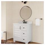 30-in Single Sink Bathroom Vanity with Marble Top