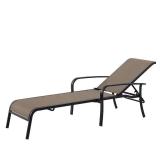 Stationary Chaise Lounge Chair with Tan Sling Seat