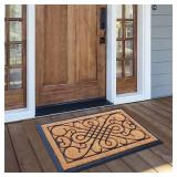 24-in x 39-in Natural/Black Indoor Door Mat