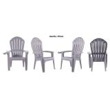 Stationary Adirondack Chair with Slat Seat- 4Set