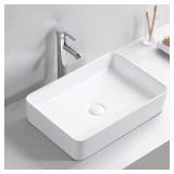 20x13.6 Bathroom Vessel Rectangular Ceramic Sink