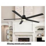 84-in Uncovered Outdoor Ceiling Fan With Light