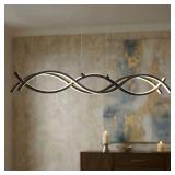 Black LED Frosted glass Acrylic Metal Chandelier