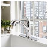 Single Handle Deck-mount Pull-out Kitchen Faucet