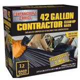 Plastic Construction Flap Tie Trash Bag 12 -Count