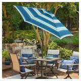 7.5ft Blue Push-button Tilt Market Patio Umbrella