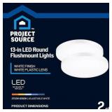 1Light LED Flush Mount Light/Plastic Shade2-Pack