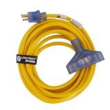 3 Prong Yellow Indoor/Outdoor Extension Power Cord
