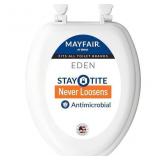 Cushioned vinyl White Elongated Padded Toilet Seat