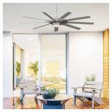 72-in Brushed Nickel LED  Ceiling Fan With Light