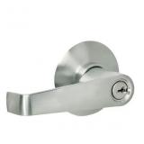 Satin Chrome Exterior Keyed Entry Door Handle