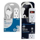 4-ft 3 -Outlet and 2-1/2-ft 6 -Outlet Power Strip