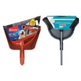 15-in and 13.5-in Upright Broom with dustpan -2Set