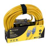3 Prong Yellow Outdoor Extension Power Cord