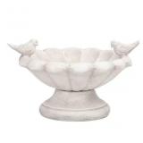 Bird 8-in H White Plastic Complete birdbath