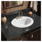 20 in Drop-in Oval Traditional White Bathroom Sink