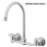 Chrome 2-handle Wall-mount Utility Faucet