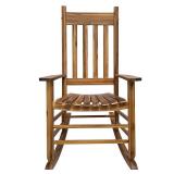 Natural Wood Frame Rocking Chair with Slat Seat