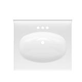 25-in White Cultured Marble Single Sink
