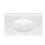 37-in White Cultured Marble Single