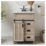 24-in Single Sink Bathroom Vanity/White Stone Top