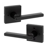 Kwikset Halifax Square Privacy Lever, Matte Black