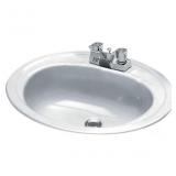 Porcelain20in Drop-in/Undermount Oval Modern White