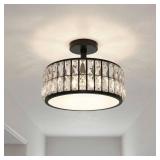 allen + roth Willow 12.72-in LED Flush Mount