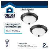 Project Source 13-in Matte Black Flush Mount
