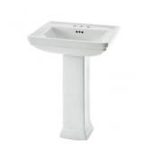 allen + roth Tiverton White Pedestal Sink Combo