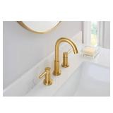 allen + roth Harlow Widespread Brushed Gold Faucet