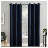 Sun Zero 84-in Navy Blackout Grommet Curtain Pair