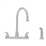 Chrome Double Handle Deck-mount Kitchen Faucet